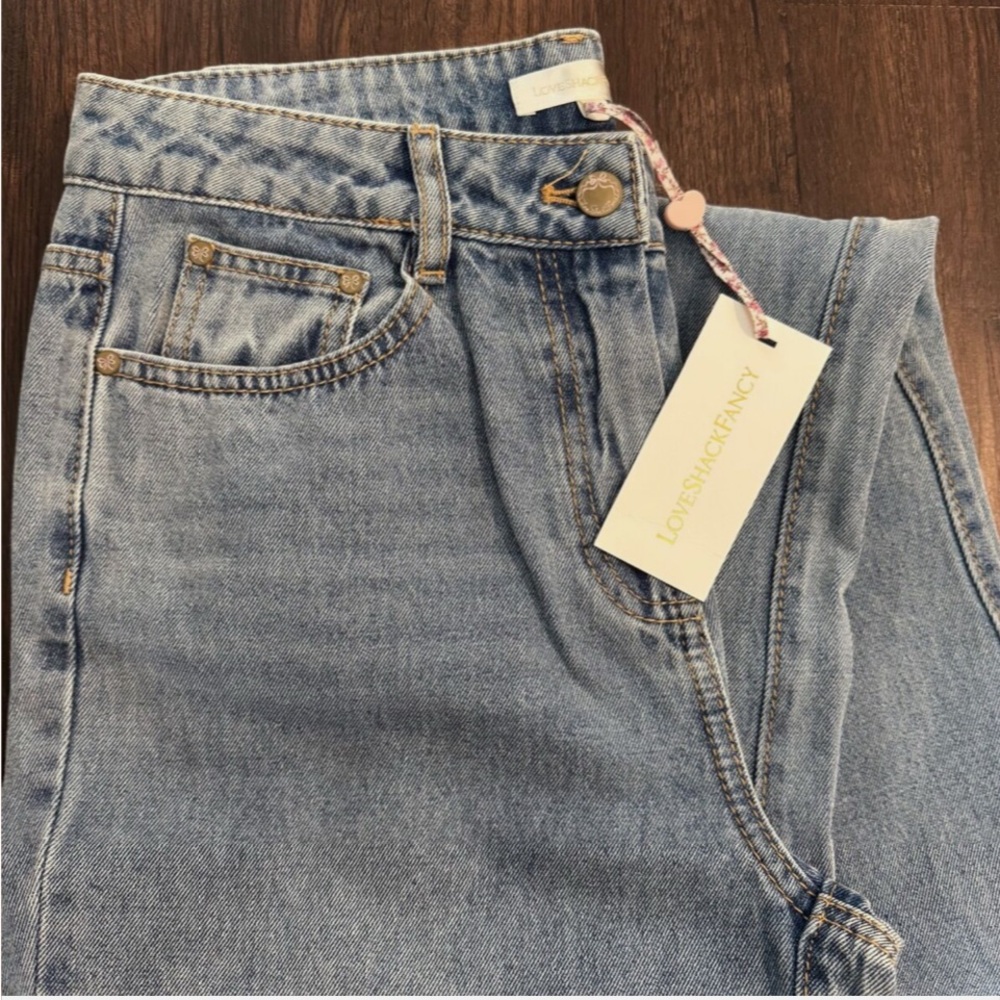 Love Shack Fancy Women Montauk Blue Kala Flare Boho Jeans Size 29 NWT $345 MSRP